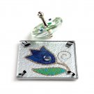 Acrylic Hanukkah Dreidel with Blue Tulip