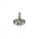 Sterling Silver Hanukkah Dreidel with Floral Ornaments