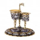 Blue Floral Havdalah Set