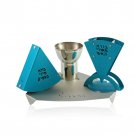 Silver and Blue Havdalah Set with Alpacca Kiddush Cup from Shraga Landesman