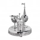 Silver Jerusalem Havdalah Set with Inverted Tray
