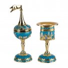Jeweled Seven Species Pomegranate Spice Box in Turquoise