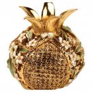 Ivory Floral Pomegranate Spice Box with Jewels