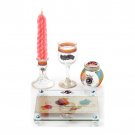 Glass Havdalah Set with Pomegranate Motif
