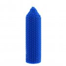 Blue Waffle Style Havdalah Candle with Pillar Design by Safed Candles