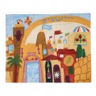 Gold Jerusalem Scene & Hebrew ‘Lechvod Shabbat  Kodesh’ Challah Cover