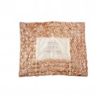 Cream and White Satin Challah Cover with Hebrew Text and Bands of Roses