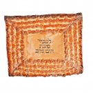 Gold Satin Challah Cover with Gold Roses and Silver Hebrew Phrase