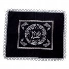 Black Challah Cover with Shabbat and Floral Patterns