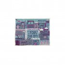 Yair Emanuel Hand Embroidered Challah Cover with Jerusalem City Design in Blue