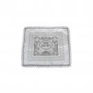 Satin Challah Cover for Shabbat with Silver Embroidery