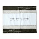Challah Cover for Shabbat in Black with Wheat Design