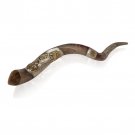 Large Kudu Horn Shofar with Sterling Silver Lion of Judah Plates