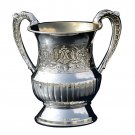 Silver Washing Cup with Floral Pattern and Filigree Handles