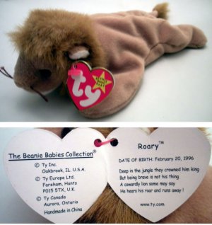 roary the lion beanie baby