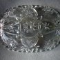 Vintage American Prescut Divided Glass Relish Dish Star of David Pattern
