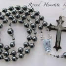 ✫HEMATITE✫  MEN'S  BLACK ROUND HANDCRAFTED ROSARY (Gift boxed)