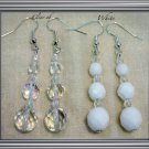 ✫JET BLACK✫ SILVER PLATED CRYSTAL DROP DANGLE EARRINGS