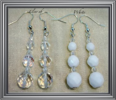 &acirc;�&laquo;JET BLACK&acirc;�&laquo; SILVER PLATED CRYSTAL DROP DANGLE EARRINGS