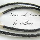✫BLACK LEATHER & NUTS✫ MENS EYEGLASS GLASSES SPECTACLES CORD HOLDER CHAIN