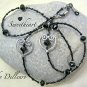 &acirc;�&laquo;SWEETHEART&acirc;�&laquo; BLACK CRYSTAL BEADED GLASSES SPECTACLES EYEGLASS CHAIN HOLDER CORD