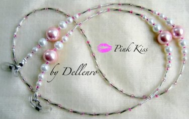 &acirc;�&laquo;PINK KISS&acirc;�&laquo; BEADED EYEGLASS GLASSES SPECTACLES CHAIN HOLDER CORD