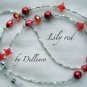 ✫LILY RED✫ BEADED EYEGLASSES GLASSES SPECTACLES CHAIN HOLDER CORD