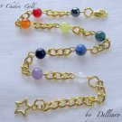 ✫9 CHAKRA GOLD✫ GEMSTONE BEADED ANKLE CHAIN ANKLET BRACELET 9" & 2" EXTENDER