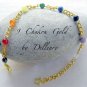 &acirc;�&laquo;9 CHAKRA GOLD&acirc;�&laquo; GEMSTONE BEADED ANKLE CHAIN ANKLET BRACELET 9" & 2" EXTENDER