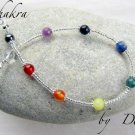 ✫9 CHAKRA SILVER✫  GEMSTONE ANKLE CHAIN ANKLE BRACELET ANKLET Sizes below