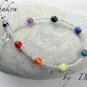 &acirc;�&laquo;9 CHAKRA SILVER&acirc;�&laquo;  GEMSTONE ANKLE CHAIN ANKLE BRACELET ANKLET Sizes below