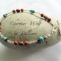 &acirc;�&laquo;CHEROKEE WOLF&acirc;�&laquo; TURQUOISE & GOLDSTONE GEMSTONE ANKLE CHAIN ANKLET ANKLE BRACELET
