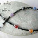 ✫9 CHAKRA BLACK✫ HANDCRAFTED GEMSTONE ANKLET ANKLE CHAIN ANKLE BRACELET