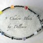 &acirc;�&laquo;9 CHAKRA BLACK&acirc;�&laquo; HANDCRAFTED GEMSTONE ANKLET ANKLE CHAIN ANKLE BRACELET