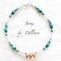 &acirc;�&laquo;SIOUX&acirc;�&laquo; HANDCRAFTED TURQUOISE & SHELL GEMSTONE ANKLE CHAIN ANKLET ANKLE BRACELET