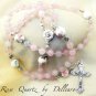 &acirc;�&laquo;ROSE QUARTZ&acirc;�&laquo; PINK GEMSTONE HANDCRAFTED FIVE DECADE ROSARY (GIift boxed