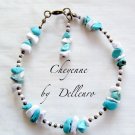✫CHEYENNE✫ HANDCRAFTED TURQUOISE GEMSTONE ANKLE CHAIN ANKLET ANKLE BRACELET
