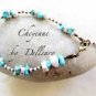 &acirc;�&laquo;CHEYENNE&acirc;�&laquo; HANDCRAFTED TURQUOISE GEMSTONE ANKLE CHAIN ANKLET ANKLE BRACELET
