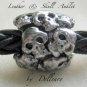 &acirc;�&laquo;LEATHER & SKULLS&acirc;�&laquo; ANKLE CHAIN BRACELET ANKLET WRAP SURF BOHO GOTHIC