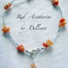 ✫RED AVENTURINE✫ GEMSTONE BEADED ANKLE CHAIN ANKLET ANKLE BRACELET (sizes below)