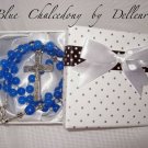 ✫BLUE CHALCEDONY✫GEMSTONE HANDCRAFTED ROSARY (Gift boxed)
