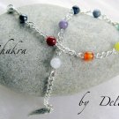 ✫CHAKRA✫ GEMSTONE BEADED ANKLE CHAIN ANKLET ANKLE BRACELET 9.5" & 2" EXTENDER