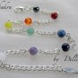 &acirc;�&laquo;CHAKRA&acirc;�&laquo; GEMSTONE BEADED ANKLE CHAIN ANKLET ANKLE BRACELET 9.5" & 2" EXTENDER