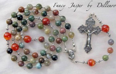&acirc;�&laquo;FANCY JASPER&acirc;�&laquo; BEAUTIFUL HANDCRAFTED GEMSTONE ROSARY (GIFT BOXED)