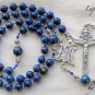 &acirc;�&laquo; LAPIS LAZULI &acirc;�&laquo; BLUE GEMSTONE HANDCRAFTED FIVE DECADE ROSARY (GIFT BOXED)