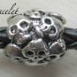 &acirc;�&laquo;LEATHER & SKULLS&acirc;�&laquo; UNISEX BLACK BRACELET WRAP SURF BOHO GOTHIC