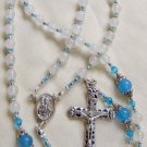 ✫WHITE AND BLUE JADE✫ HANDCRAFTED GEMSTONE ROSARY 6mm