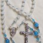 &acirc;�&laquo;WHITE AND BLUE JADE&acirc;�&laquo; HANDCRAFTED GEMSTONE ROSARY 6mm