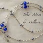 &acirc;�&laquo;BLUE MOON&acirc;�&laquo; HANDCRAFTED  BEADED EYEGLASS GLASSES SPECTACLES CHAIN HOLDER