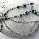 ✫MIDNIGHT OIL✫ BLACK BEADED GLASSES SPECTACLES EYEGLASSES CHAIN HOLDER CORD